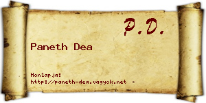 Paneth Dea névjegykártya